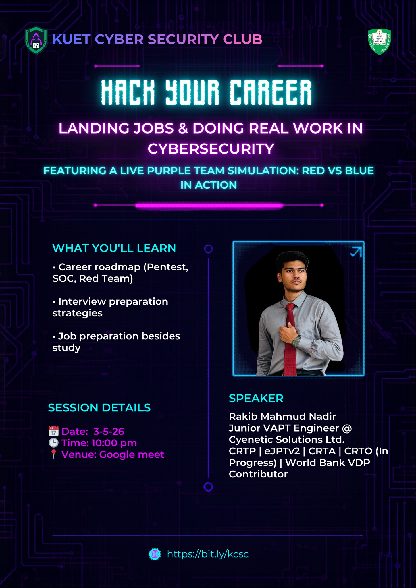 Hack Your Career — KCSC Online Session Poster
